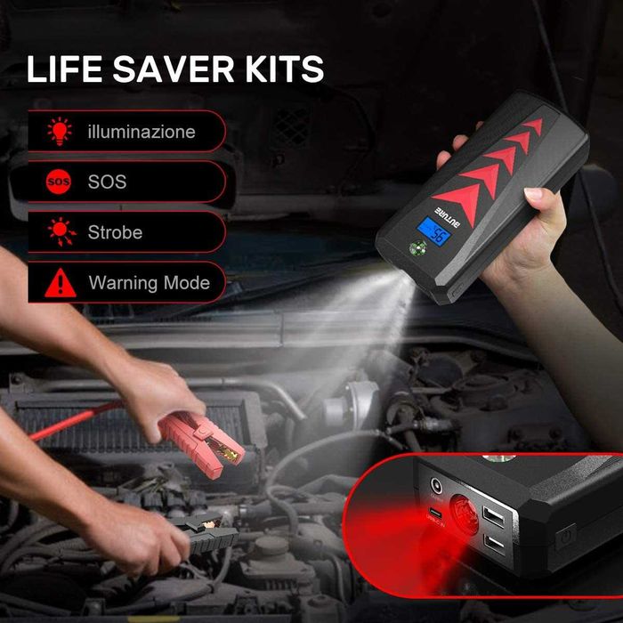 Buture Led jump starter carregador booster arranque bateria power bank