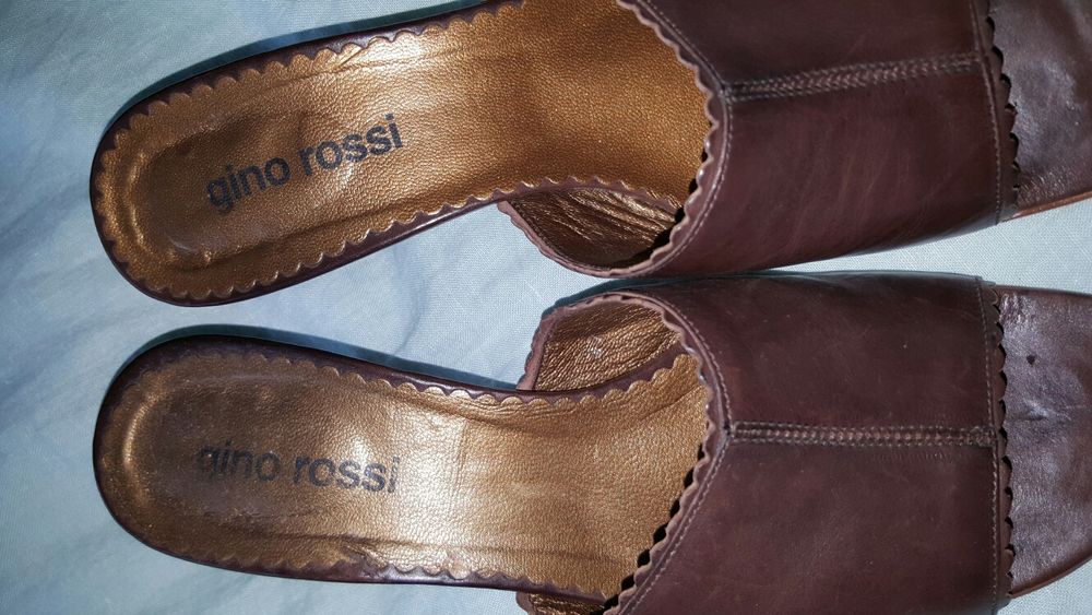 Sprzedam buty Gino Rossi klapki ciemny brąz nr 37