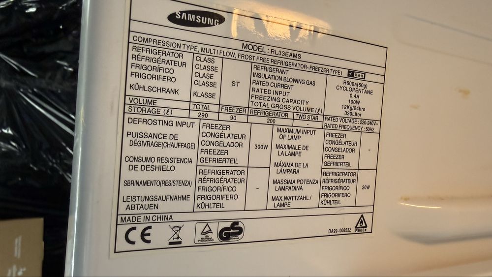 Lodowka Samsung RL33EAMS - bardzo ladna - wada