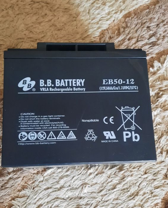 Аккумулятор  BB BATTERY, EB 50-12 + инвертор+зарядное устро