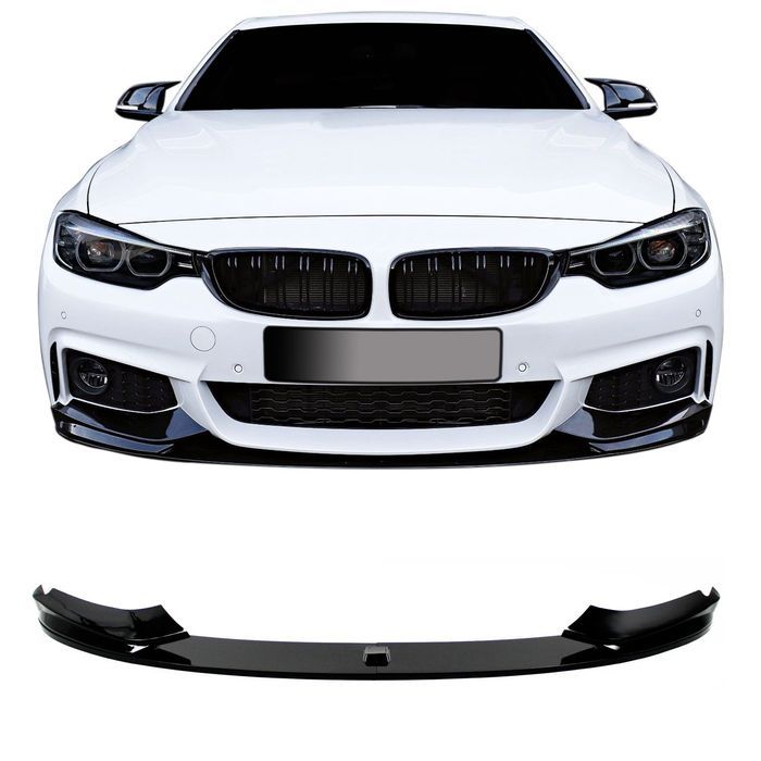 Aba Spoiler / Lip Frontal BMW SERIE 4 F32 / F33 / F36 2013-2021 em preto piano brilhante M-Performance Look ABS