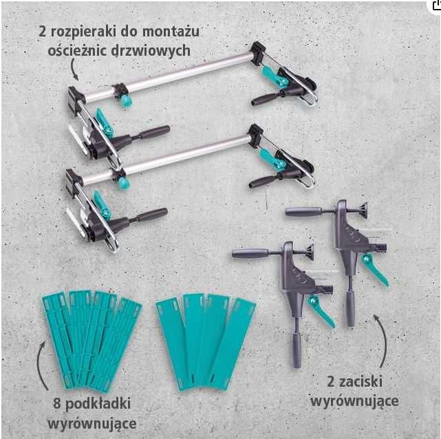 wolfcraft ( 3679015 ) zestaw do montażu ościeżnic drzwiowych „PRO”, 12 części