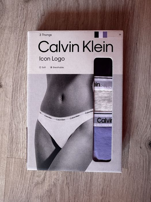 Zestaw 3 par stringów Calvin Klein | 38 M | nowe z metką