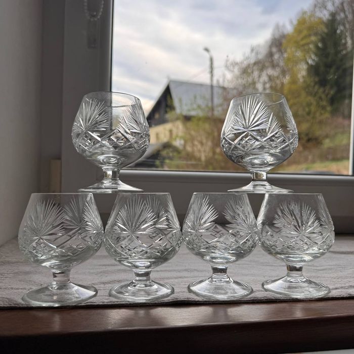 Kieliszki do Koniaku - Wina Huta Julia kryształ PRL