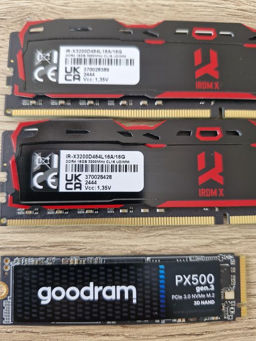 Zestaw  SSD Goodram PX500 1tb / 32gb Ram ddr4 3200mhz