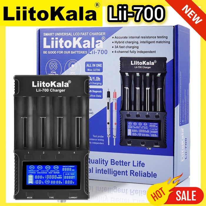 LiitoKala Lii-700 Зарядное устройство для аккумуляторов, зарядка батареи