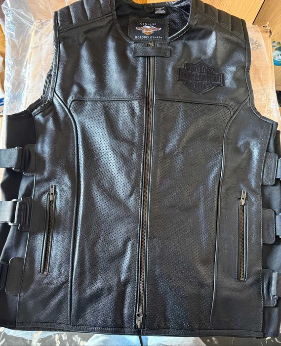 Chaleco de cuero moto Harley talla XL
