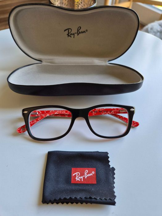 Ray Ban - NOWE okulary korekcyjne, oprawki czarno - czerwone