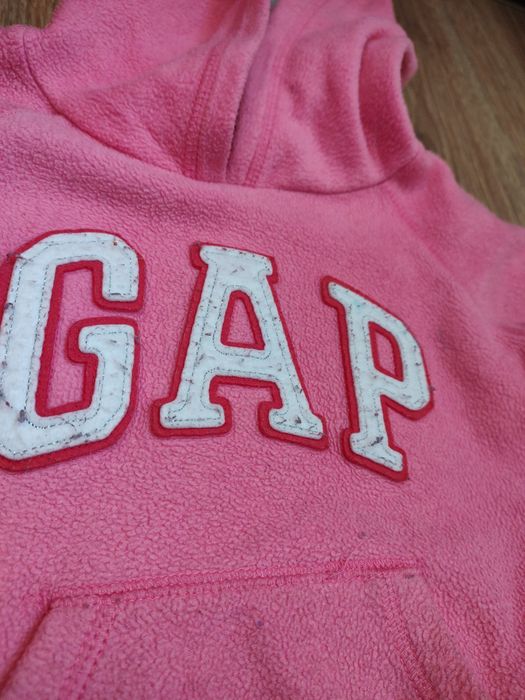 Gap różowy hoodie bluza z kapturem dla dziewczynki ciepła zima 110 cm