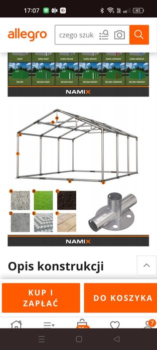 Namiot 5x6 Royal wzmacniany plandeka 560