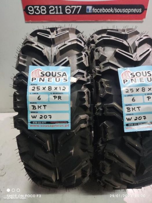 2 pneus novos moto 4  25-10r12 bkt - oferta dos portes