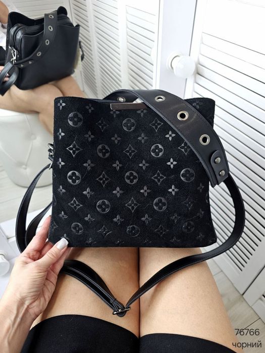 Сумка жіноча натуральна замша комбінована з еко шкірою