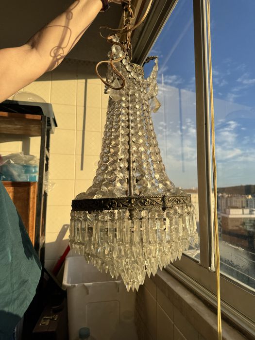 candeeiro vintage de cristal de sala