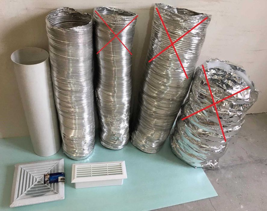 Вентиляционный канал/ Воздуховод/ Гофра/ Решетка d 125, 150, 200 ммм