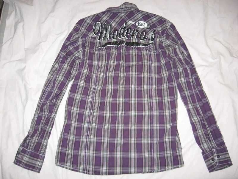Koszula długi krótki rękaw na lato kratka Modeno S 37 38 Southern