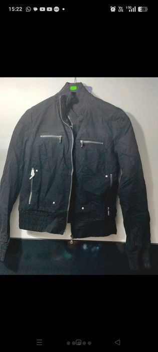 NOWA Czarna Kurtka Bawełniana / Bomberka ze Stójką Green Fashion | Rozmiar S (36) | Z Metką