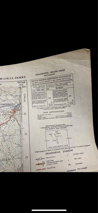 Mapa Monte Cassino 1944 oryginał !