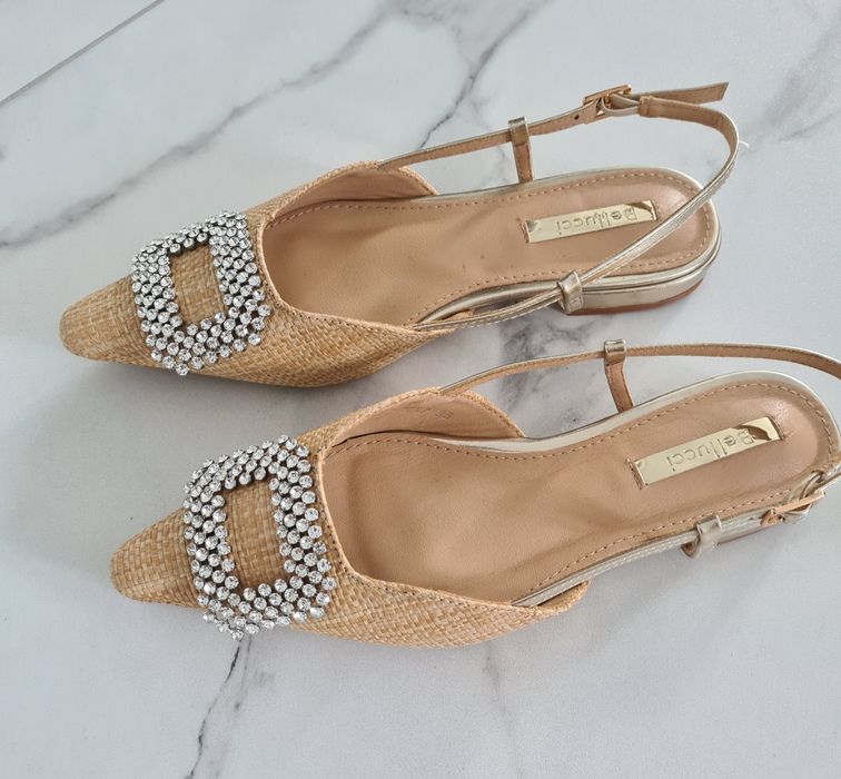 Baleriny sandały bez pięty 36