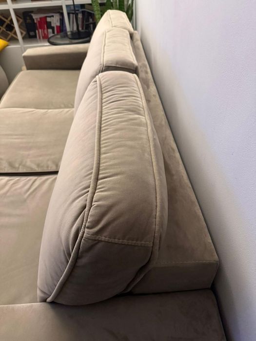 Sofá 3 lugares, tipo camurça