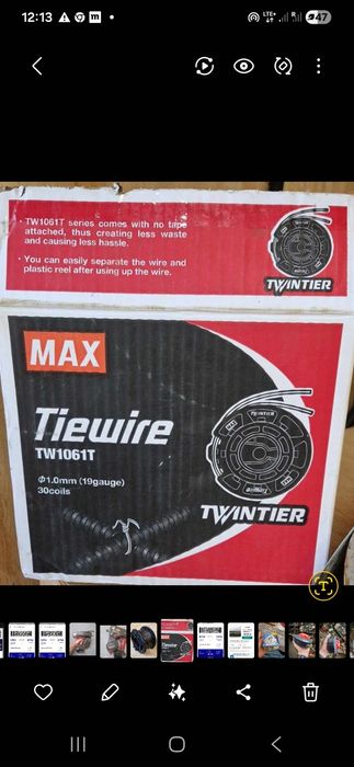 Drut do wiązarek MAX RB441T-TW1061T - CAŁY KARTON 30 szt rolek