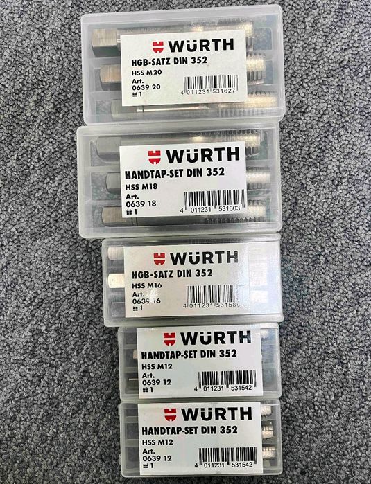Мечики ,метчики комплект Wurth 352 - 12 - 2 УП,16 - 1 УП,18-1 УП,20 - 1 УП