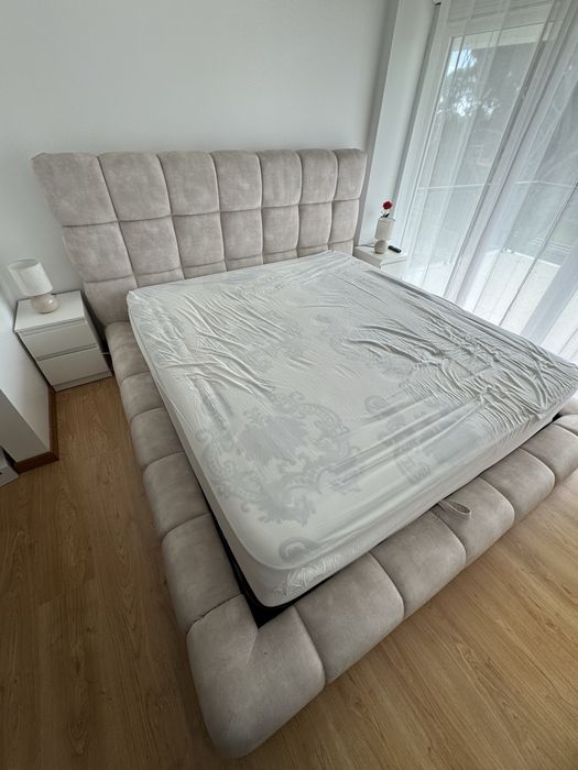 Cama Elite 180x200  com estrado elevatorio + colchão molas ensacadas