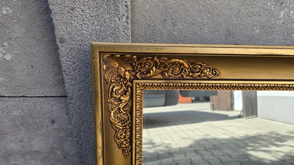 Lustro w złotej ramie rama drewniana stara