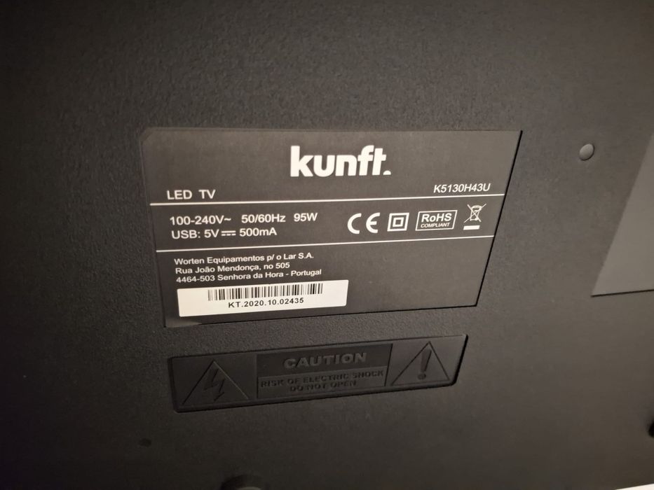 Vendo Tv kunft em perfeito estado 43 polegadas