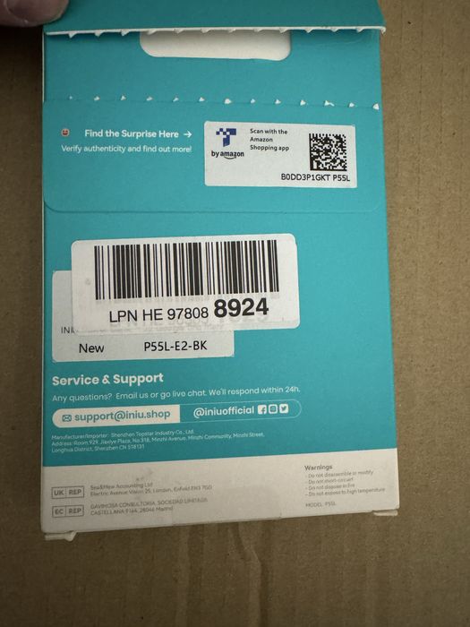 Powerbank INIU model P55L-E2 o pojemności 10000mAh