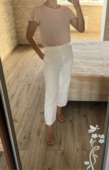 Шифонова блуза кофта топ з коротким рукавом пудрова рожева