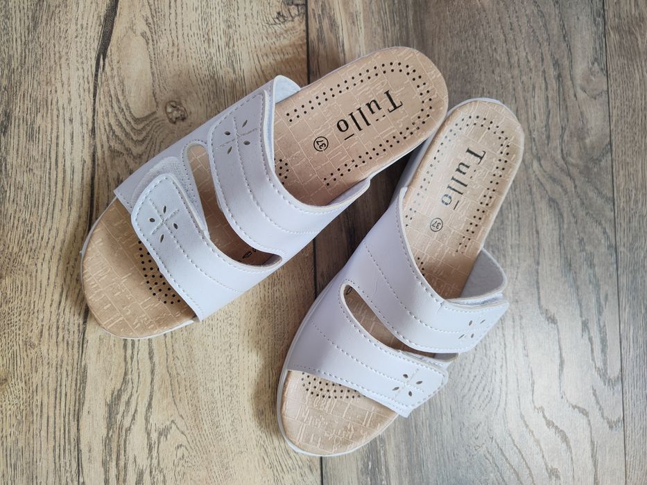 Białe klapki Tullo Nowe 37