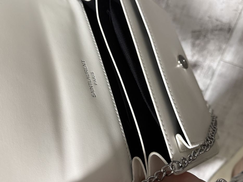 Сумка клатч ysl saint laurent біла