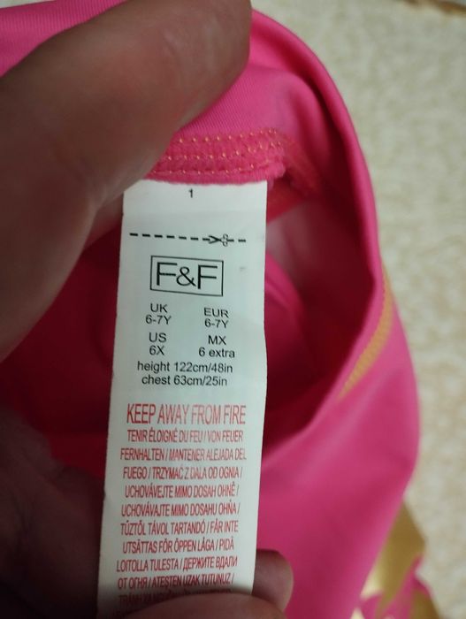 Кофта солнезащитная для девочки 6-7лет F&F золотая русалка рост 128см