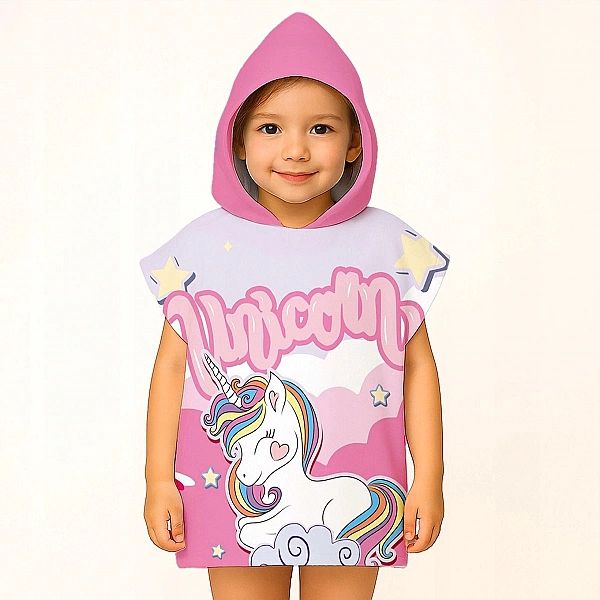 Ręcznik SZYBKOSCHNĄCY kąpielowy dla dzieci 60x120 kapturek ponczo 55