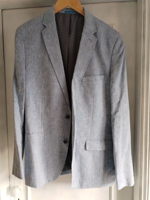 Blazer linho azul claro tam L_ Eur 50