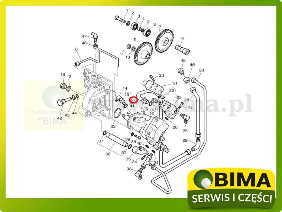 Pompa hydrauliczna 3645 Massey Ferguson 3690 MF 3635~3670~8120~8150~
