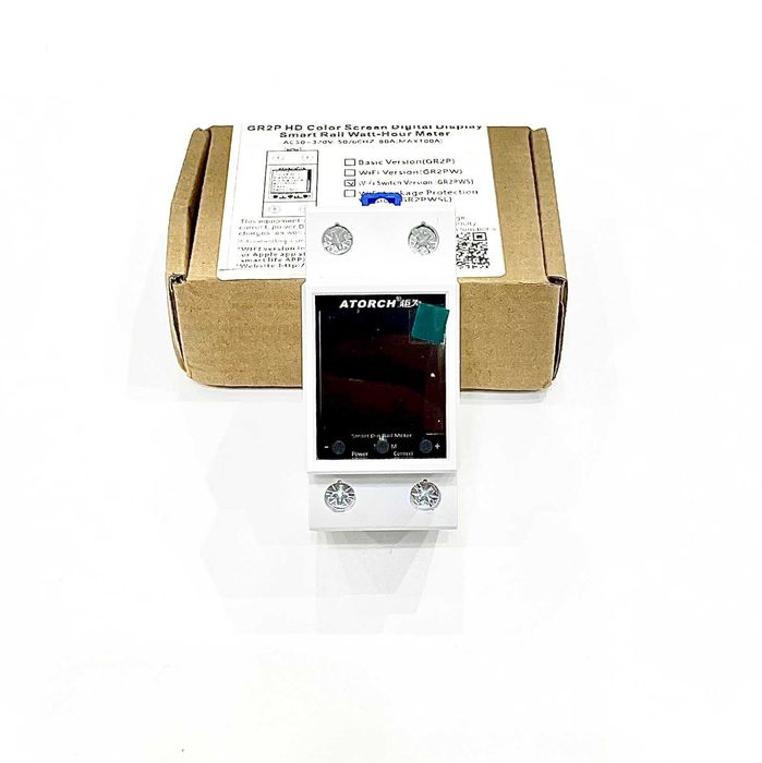 Розумний лічильник Atorch GR2PWS WiFi на DIN рейку, 100A Ватметр новий
