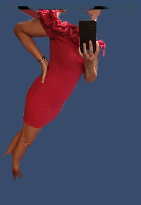 Nowa sukienka hiszpanka - fuksja -na  Studniówkę, wesele, rankę_M