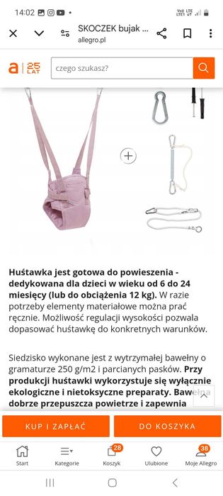 Skoczek huśtawka dla niemowląt