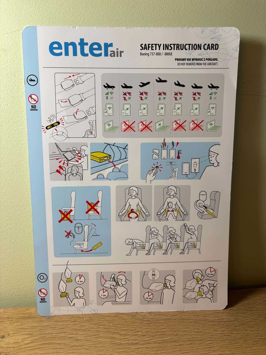 Instrukcja bezpieczeństwa "Safety card" Enter Air Boeing 737-800/ MAX 8