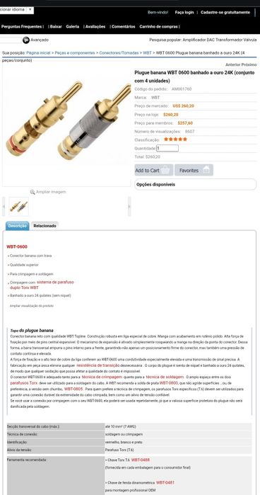 Conjunto fichas WBT-0600 top line gold imaculadas