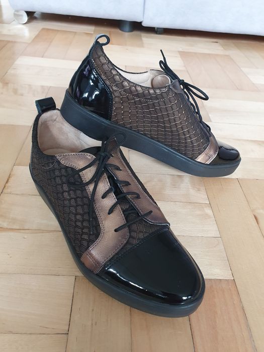 Buty oksfordy brązowe czarne 37 Verona skórzane Nowe