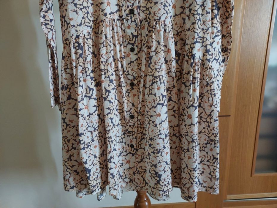 Vestido Estampado Bege, TM