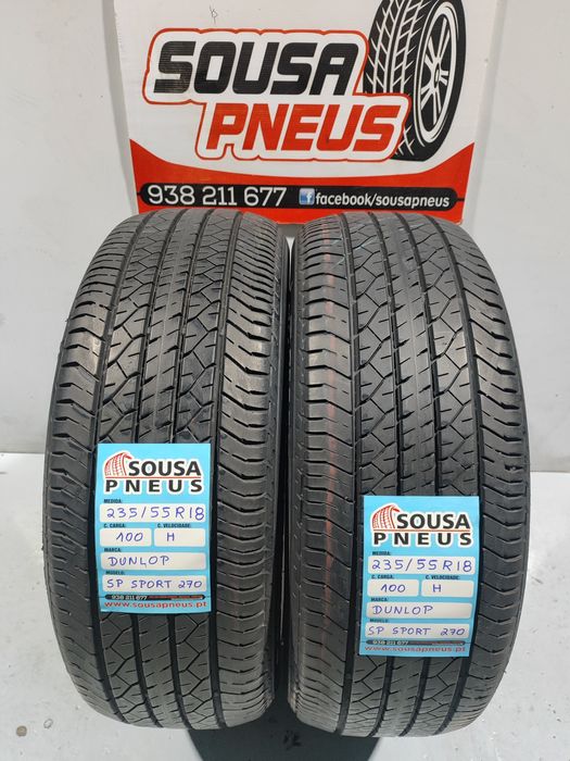 2 pneus semi novos 235-55R18 Dunlop - Oferta da Entrega