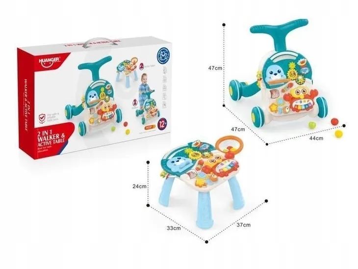 Nowy - Chodzik, Pchacz, Stolik Edukacyjny 2w1 Koszykówka