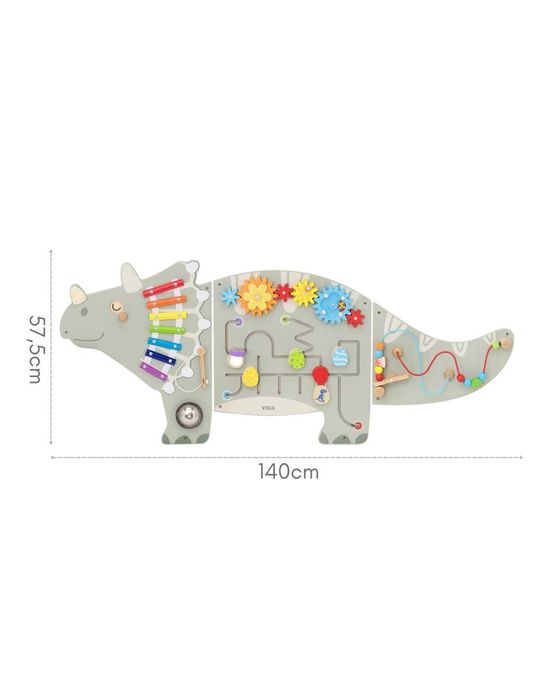 VIGA Ścienny Panel Aktywności Dinozaur Triceratops Tablica 18m+
