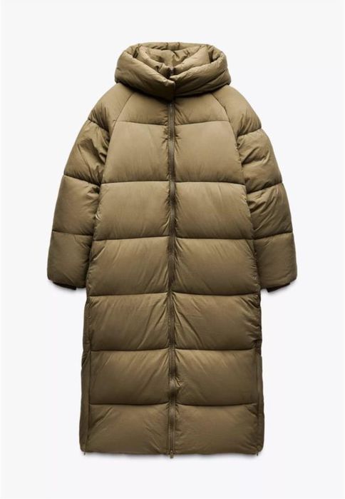 Пуховик пальто zara зима хс с м л