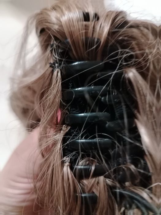 Dopinka doczepy na spince klamrę c. Blond ok. 30 cm