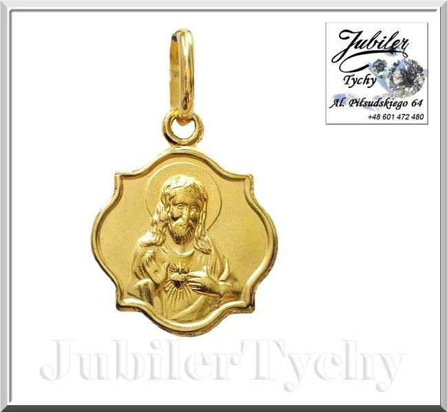 medalik ze złota Szkaplerz złoty dwustronny wisiorek Matka Boska Au585