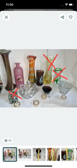 Ваза   конфетница  гутное стекло